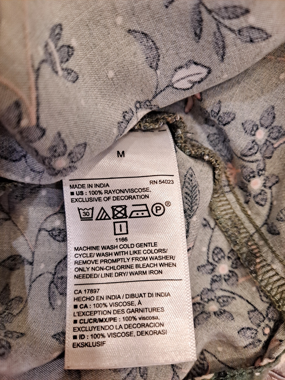 Old Navy Olive Green White Black Floral Mini Dress Boho Pleated Sleeveless - Picture 8 of 10